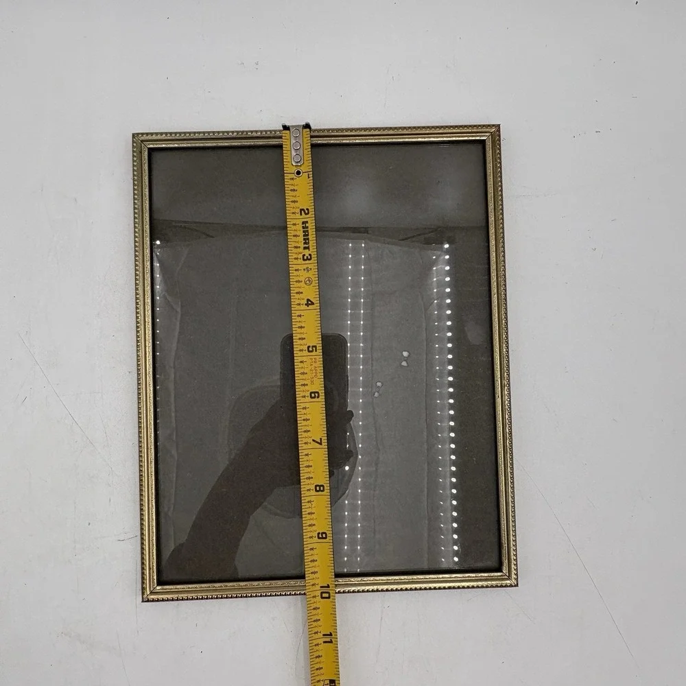 Pair Vintage Brass Picture Frames 8x10 Beaded Edge Mid Century‎ Wall Decor